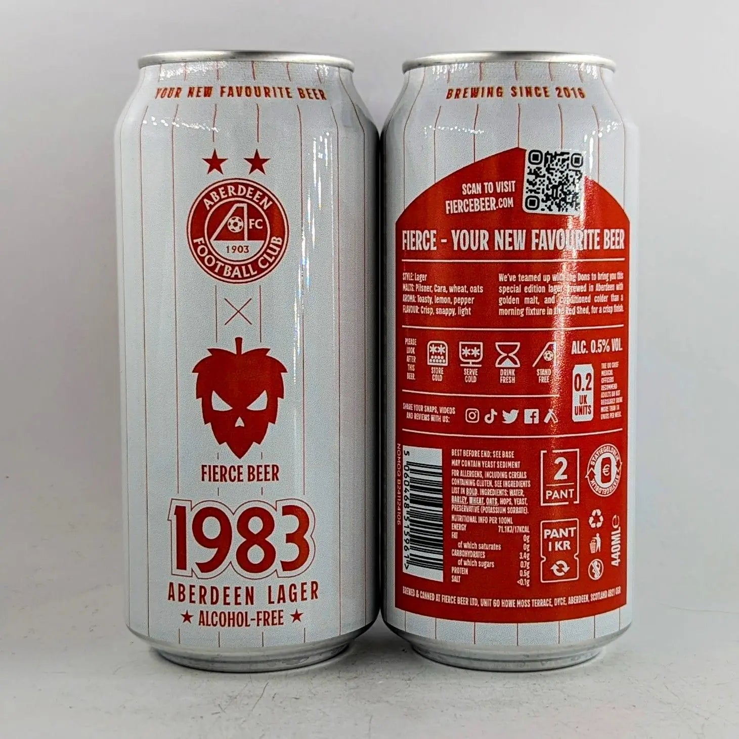 Fierce 1983 0.5 Alcohol Free Lager (Aberdeen FC Collab) 440ml Can